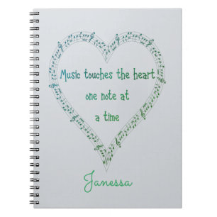 Muziek drukt op het Inspirerend hartencitaat Notitieboek