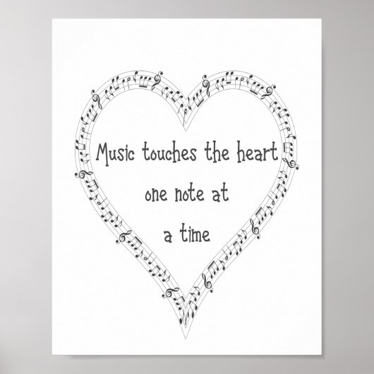 Muziek drukt op het Inspirerend hartencitaat Poster (Voorkant)