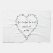 Muziek drukt op het Inspirerend hartencitaat Theedoek (Horizontaal)