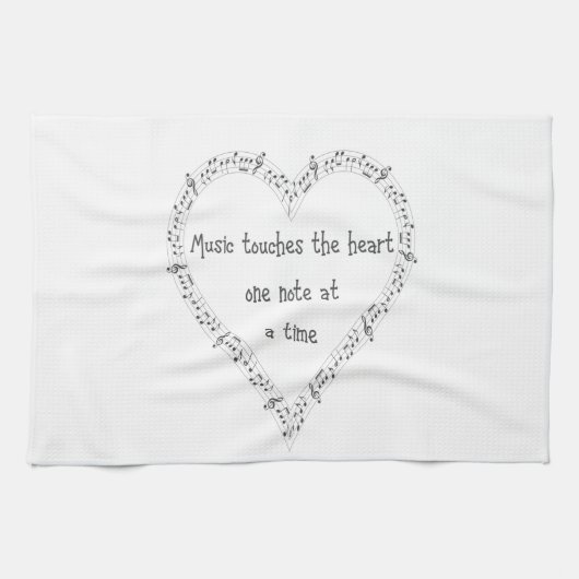 Muziek drukt op het Inspirerend hartencitaat Theedoek (Horizontaal)
