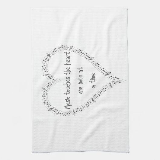 Muziek drukt op het Inspirerend hartencitaat Theedoek (Verticaal)