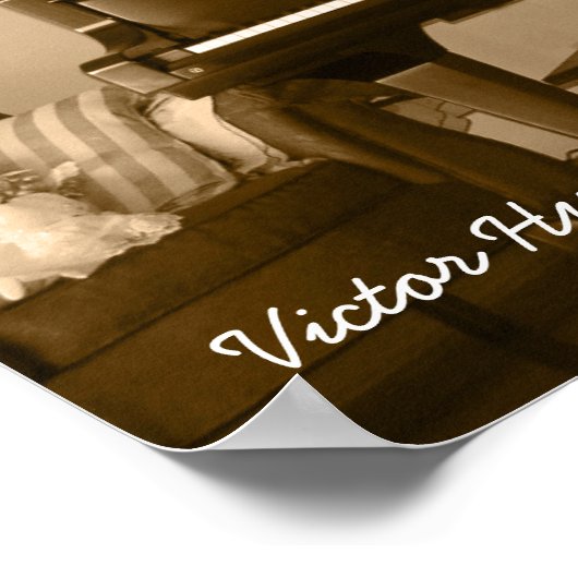 Muziek drukt uit — Victor Hugo quote — kunstdruk Poster (Hoek)