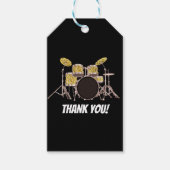 muziek, drumset, dank je label cadeaulabel (Voorkant)