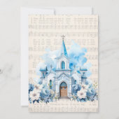 Muziek Dusty Blue Church Bruidsmeisjes Luncheon Kaart (Achterkant)