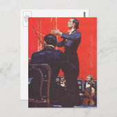  muziek, een orkest afspelen briefkaart (Voorkant / Achterkant)