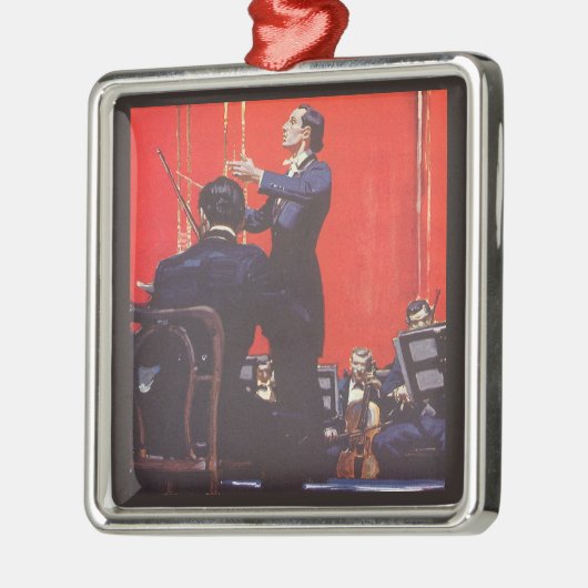 muziek, een orkest afspelen metalen ornament (Links)