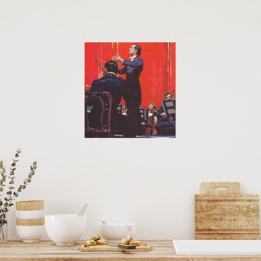  muziek, een orkest afspelen poster (Keuken)