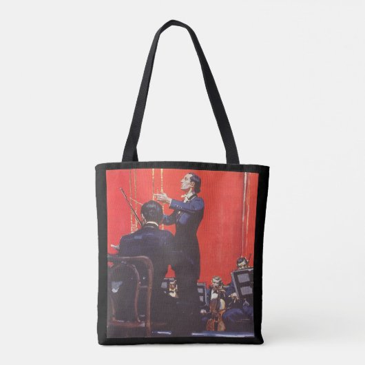  muziek, een orkest afspelen tote bag (Achterkant)