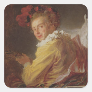 Muziek, een portret van Monsieur de la Breteche Vierkante Sticker