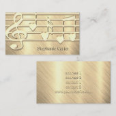 Muziek Elegante Faux Gold folie Hartnoten Visitekaartje (Voorkant / Achterkant)