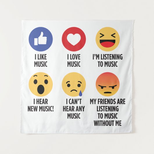 Muziek Emojis Wandkleed (Voorkant)