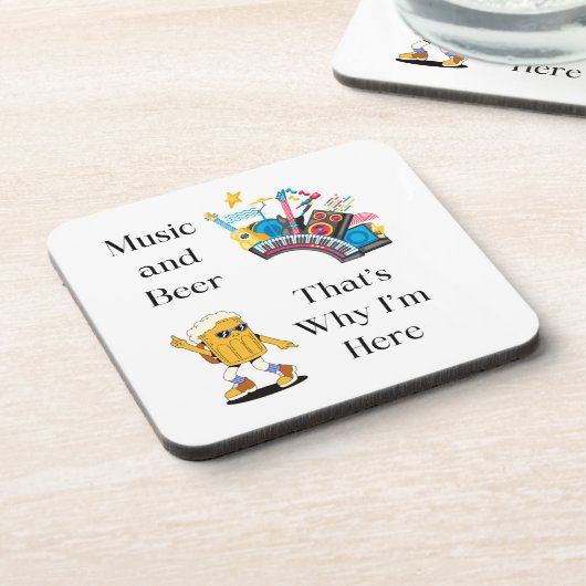 Muziek en bier, daarom ben ik hier op een bier onderzetter (Linkerzijde)
