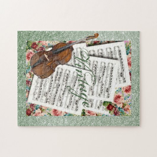  muziek en bloemen legpuzzel (Horizontaal)