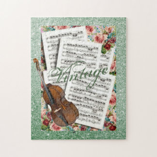 muziek en bloemen legpuzzel
