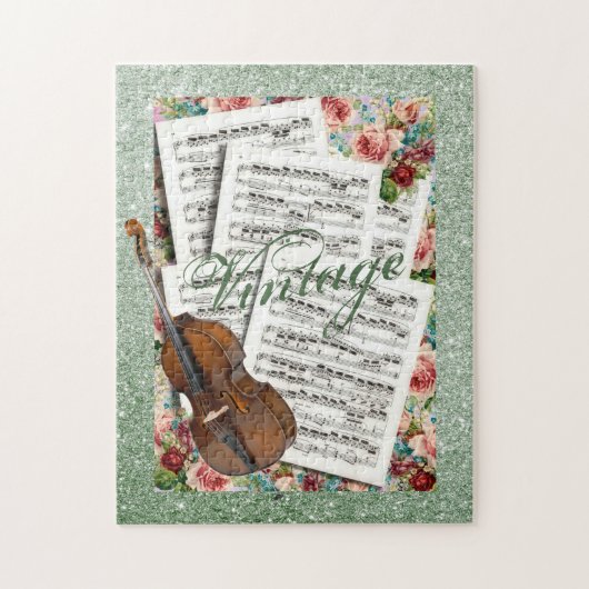 muziek en bloemen legpuzzel (Verticaal)