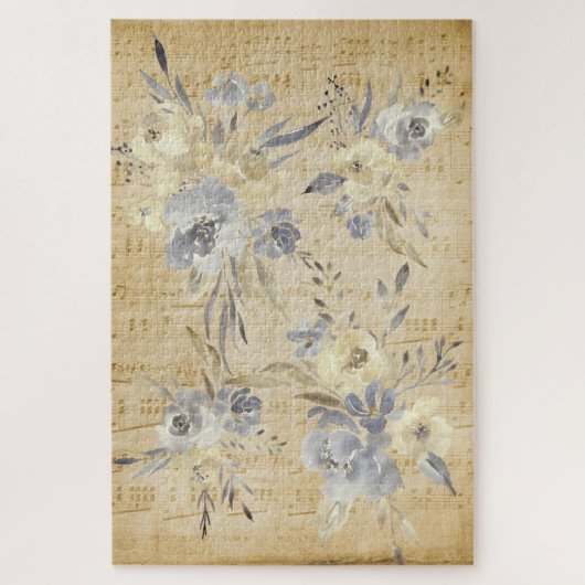  muziek en bloemen legpuzzel (Verticaal)