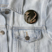 Muziek en bloemen ronde button 5,7 cm (In situ)