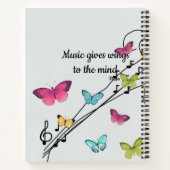 Muziek en Butterflies, Muziek Gives Wings Notitieboek (Achterkant)