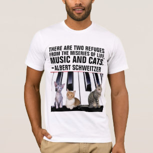 MUZIEK EN CATEGORIE, ALBERT SCHWEITZER QUOTE CAT T-SHIRT