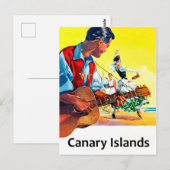 Muziek en dans op de canarische eilanden briefkaart (Voorkant / Achterkant)