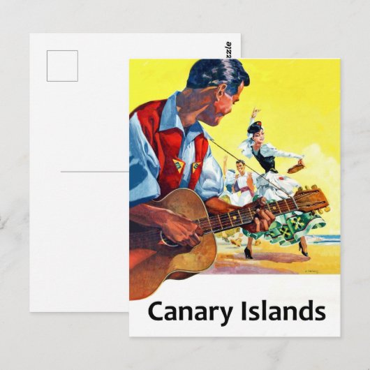 Muziek en dans op de canarische eilanden briefkaart (Voorkant / Achterkant)