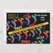 Muziek en dansende Partij JAZZ RETRO Kaart (Achterkant)