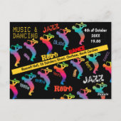 Muziek- en dansfeest JAZZ RETRO-muziek Briefkaart (Achterkant)