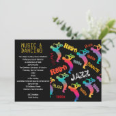 Muziek- en dansfeest JAZZ RETRO-muziek Kaart (Staand voorkant)