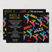 Muziek- en dansfeest JAZZ RETRO-muziek Kaart (Voorkant / Achterkant)