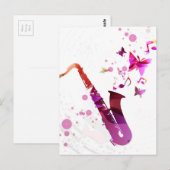 Muziek en de vlinders van de saxofoon de leuke briefkaart (Voorkant / Achterkant)