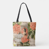  Muziek en Floral Collage Tote Bag (Achterkant)