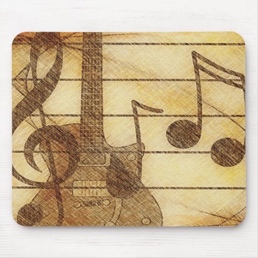Muziek en Gitaar Mousepad Muismat (Voorkant)