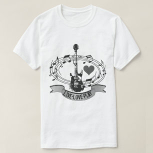  muziek en gitaarthema t-shirt