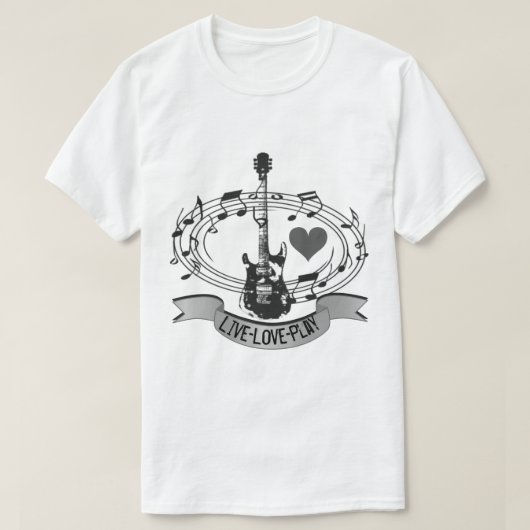  muziek en gitaarthema t-shirt (Design voorkant)