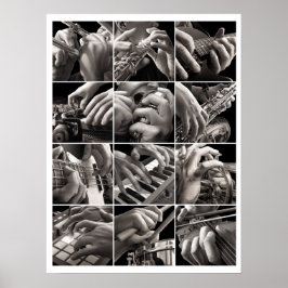 Muziek en handen poster