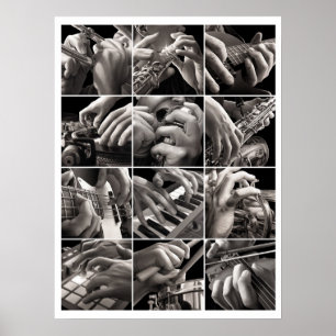 Muziek en handen poster