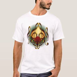 Muziek en harten groen design t-shirt