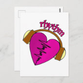 Muziek en hartslag briefkaart (Voorkant / Achterkant)