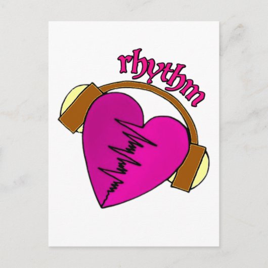 Muziek en hartslag briefkaart (Voorkant)