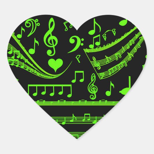 Muziek en ik, in Green_ Hart Sticker (Voorkant)