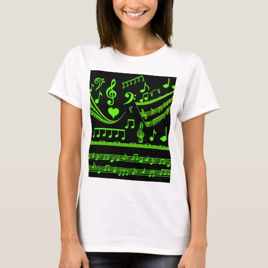 Muziek en ik, in Green_ T-shirt (Voorkant)