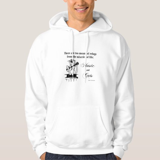 Muziek en katten 2 - Schweitzer quote Hoodie (Voorkant)
