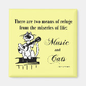Muziek en katten 2 - Schweitzer quote Magneet (Voorkant)
