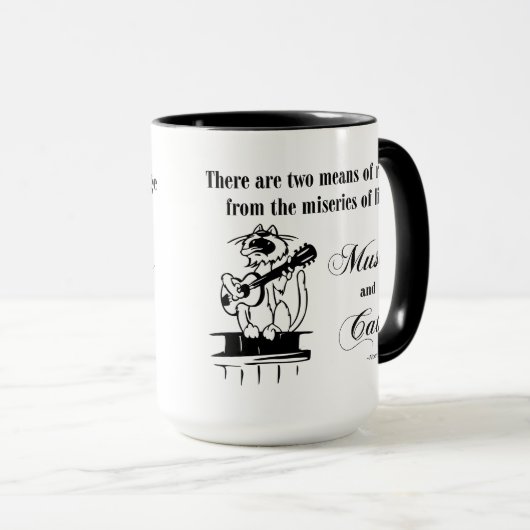 Muziek en katten 2 - Schweitzer quote Mok (Voorkant rechts)