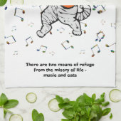 Muziek en katten Citaat Tea Towel Theedoek (Gevouwen)