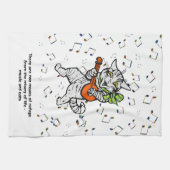 Muziek en katten Citaat Tea Towel Theedoek (Horizontaal)