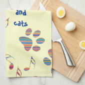 Muziek en katten Citaat Tea Towel Theedoek (Quarter Fold)