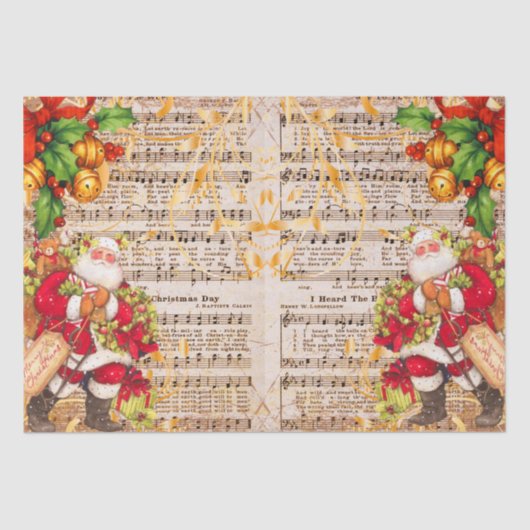  muziek en kerstmis tissuepapier (Voorkant)