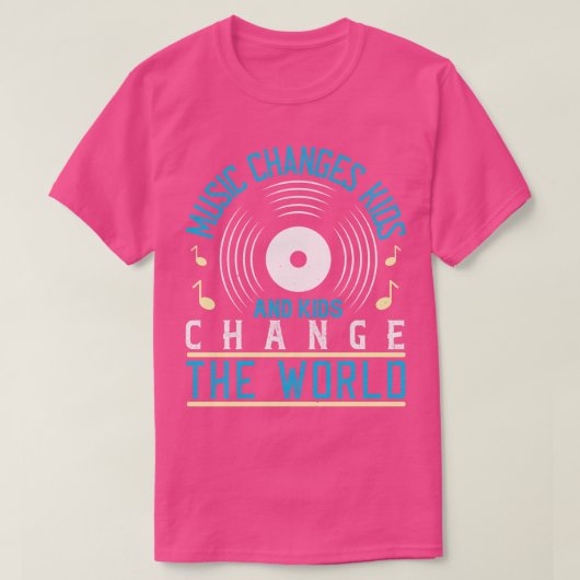 Muziek en Kinderen veranderen de wereld T-shirt (Design voorkant)
