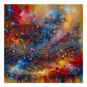 MUZIEK EN KLEUR PERFECT POSTER